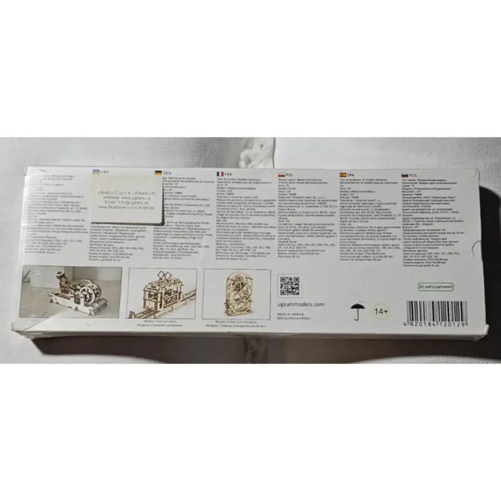 UGEARS Pneumatic Engine 3D Wood Model Kit Sealed Mechanical Educational READ